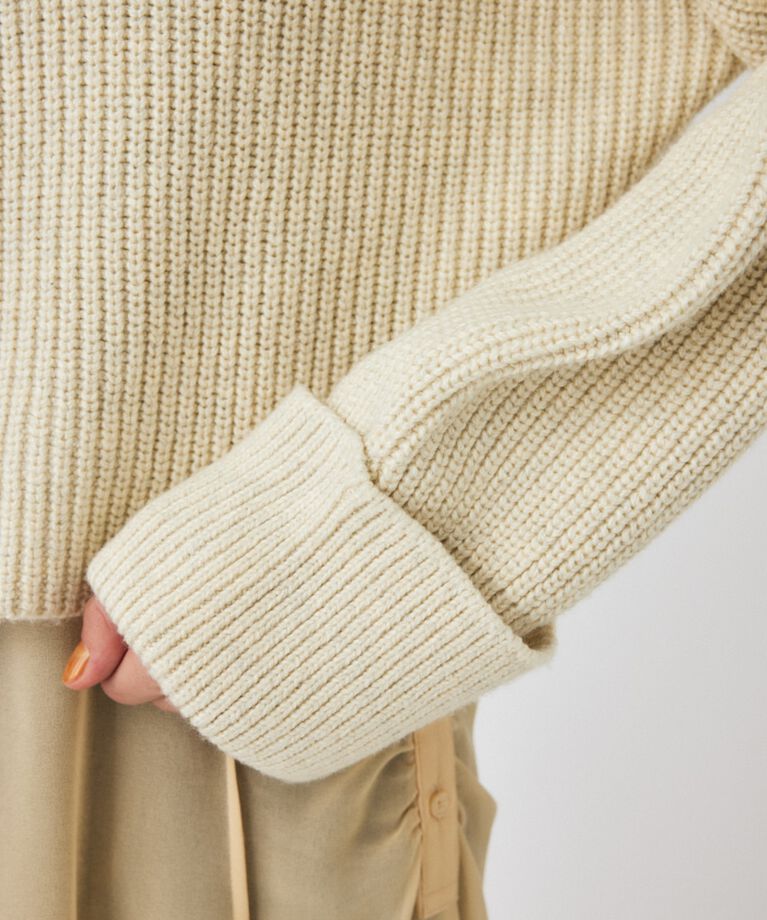 MOUSSY「BUTTON UP HI NECK KNIT トップス」|ニット・セーター|