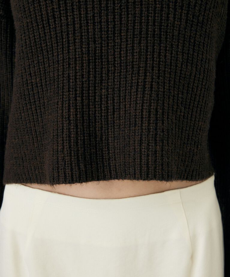 MOUSSY「BUTTON UP HI NECK KNIT トップス」|ニット・セーター|