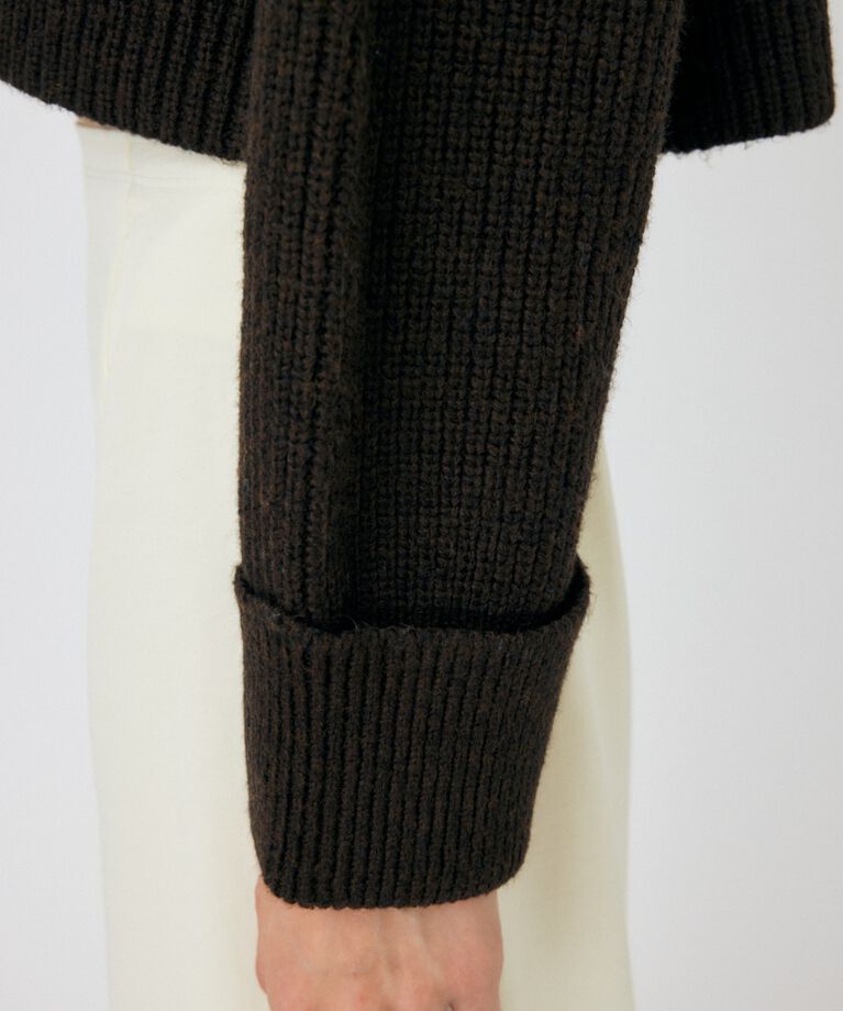 MOUSSY「BUTTON UP HI NECK KNIT トップス」|ニット・セーター|