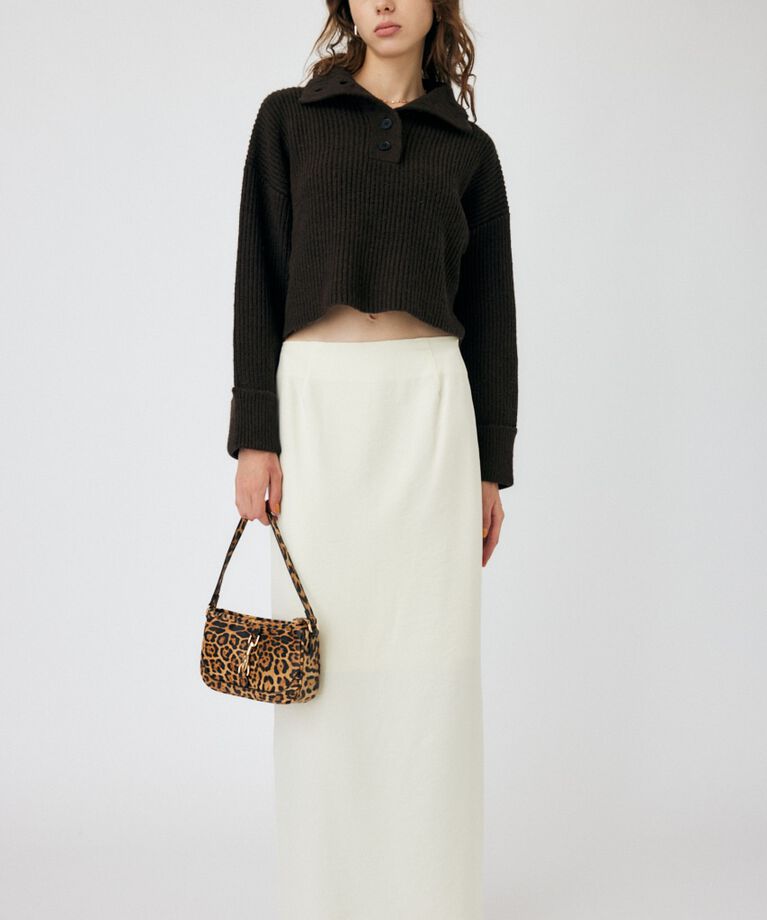 MOUSSY「BUTTON UP HI NECK KNIT トップス」|ニット・セーター|