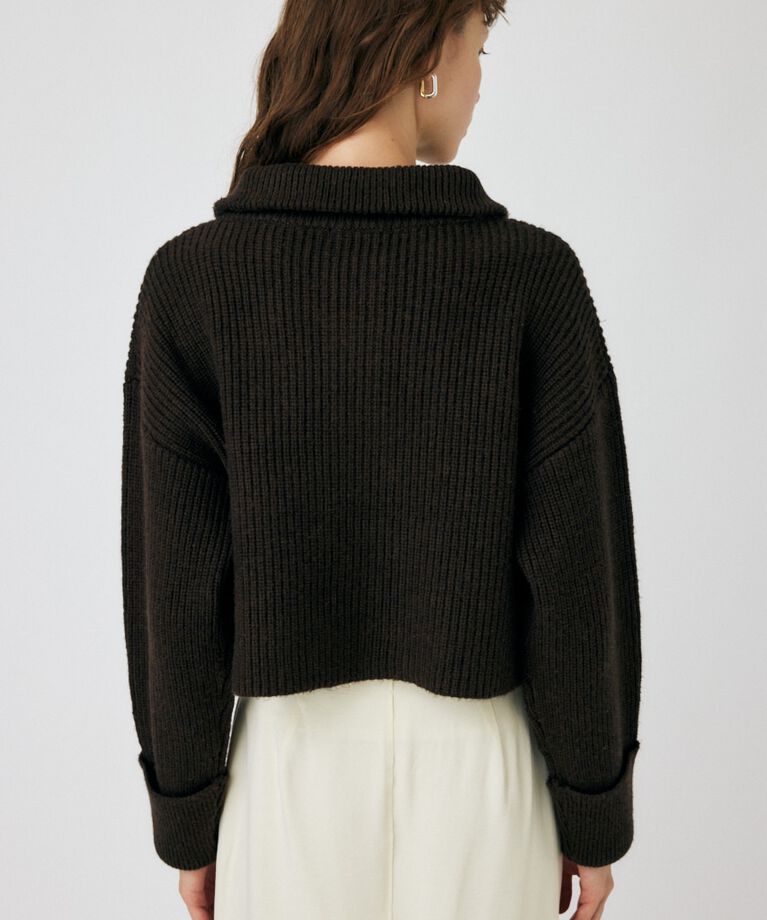 MOUSSY「BUTTON UP HI NECK KNIT トップス」|ニット・セーター|