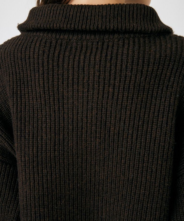 MOUSSY「BUTTON UP HI NECK KNIT トップス」|ニット・セーター|