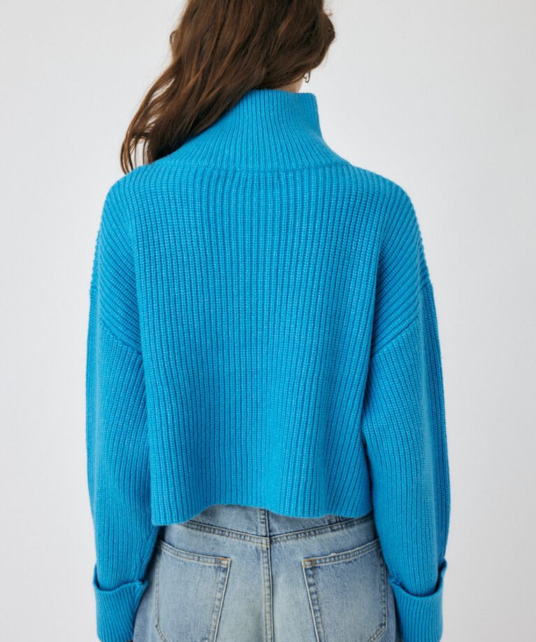 MOUSSY「BUTTON UP HI NECK KNIT トップス」|ニット・セーター|