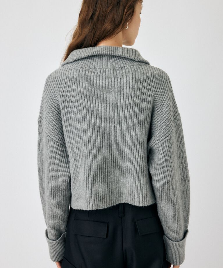 MOUSSY「BUTTON UP HI NECK KNIT トップス」|ニット・セーター|