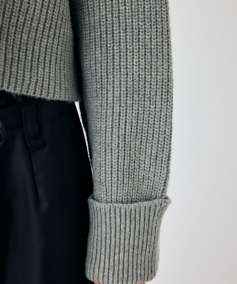 MOUSSY「BUTTON UP HI NECK KNIT トップス」|ニット・セーター|
