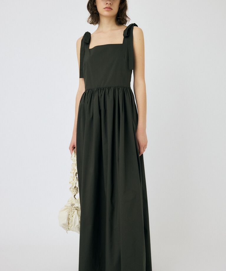 MOUSSY「SHOULDER RIBBON LONG ワンピース」|ワンピース|L/BLK1