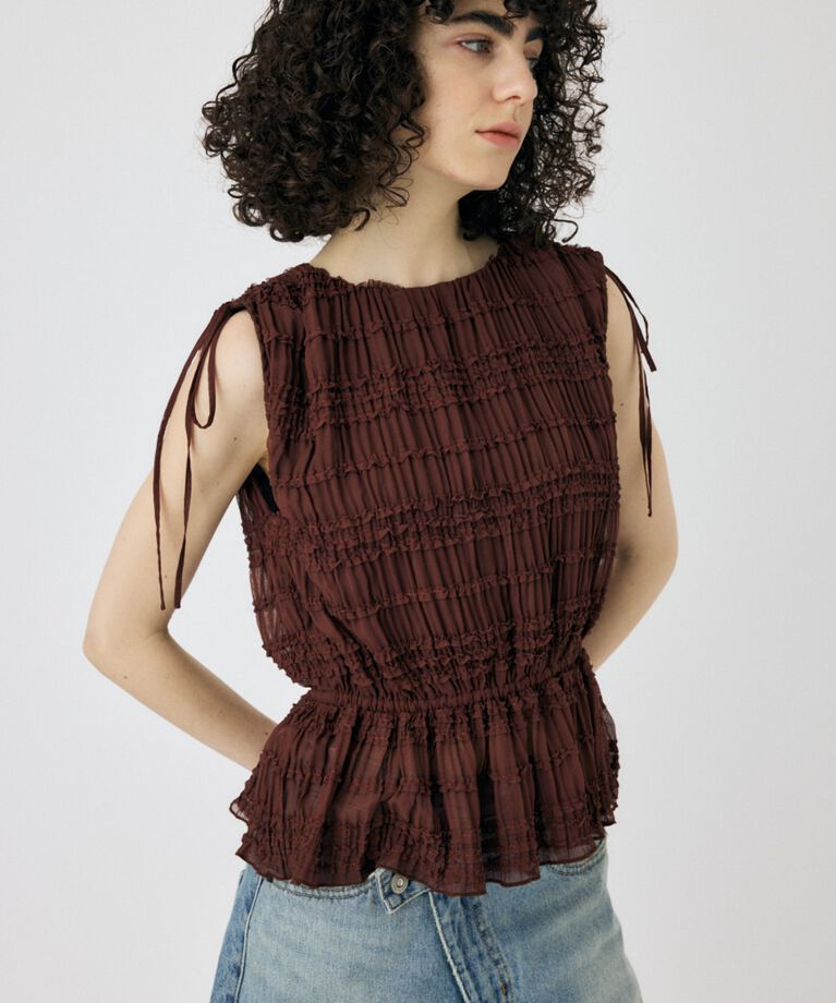 MOUSSY「FRILL CHIFFON ブラウス」|シャツ・ブラウス|