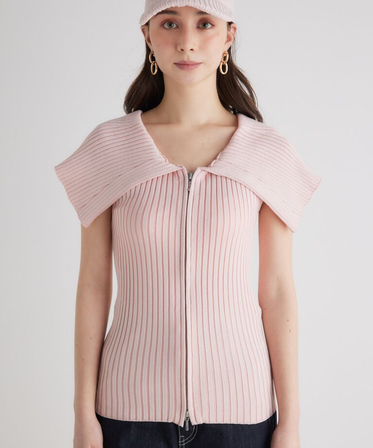 rienda「BIGカラーオフショル Knit TOP」|ニット・セーター|