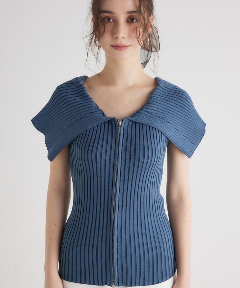rienda「BIGカラーオフショル Knit TOP」|ニット・セーター|