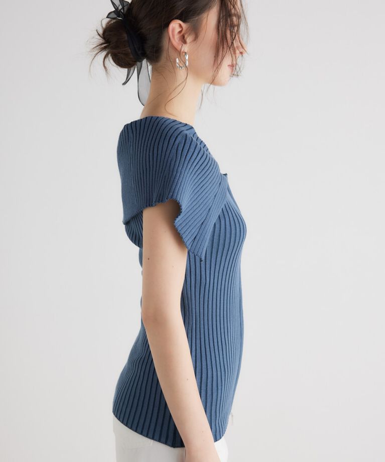 rienda「BIGカラーオフショル Knit TOP」|ニット・セーター|