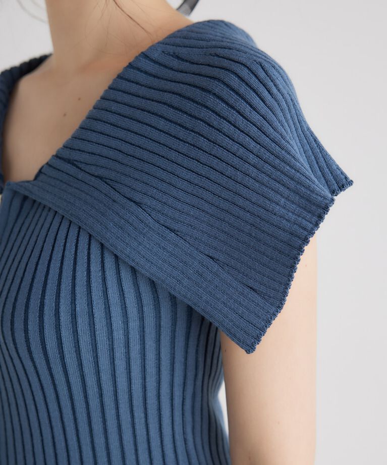 rienda「BIGカラーオフショル Knit TOP」|ニット・セーター|