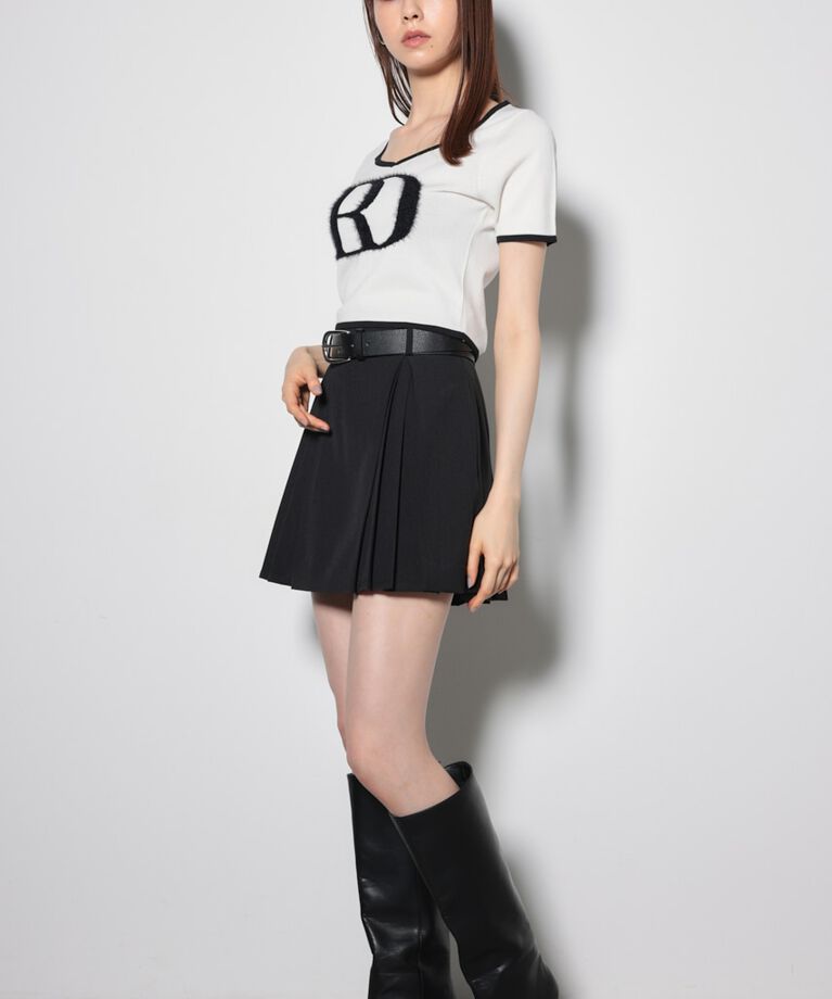 rienda「タックプリーツベルト付きスコショートパンツ」|その他|