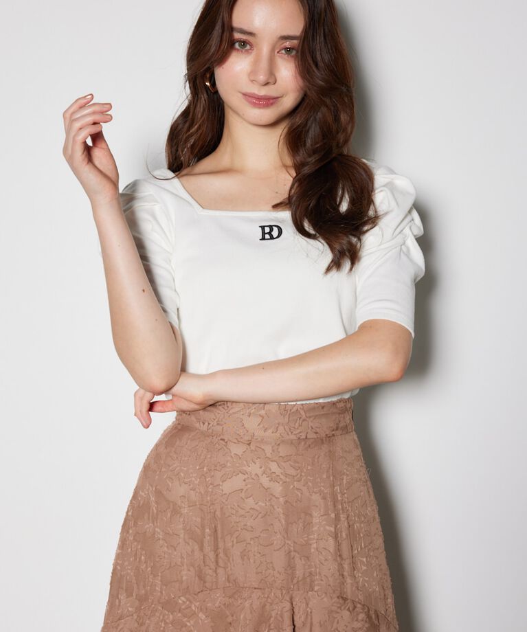 rienda「パフショルダーTシャツ」|Tシャツ・カットソー|WHT