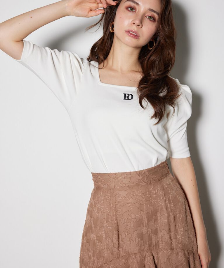 rienda「パフショルダーTシャツ」|Tシャツ・カットソー|