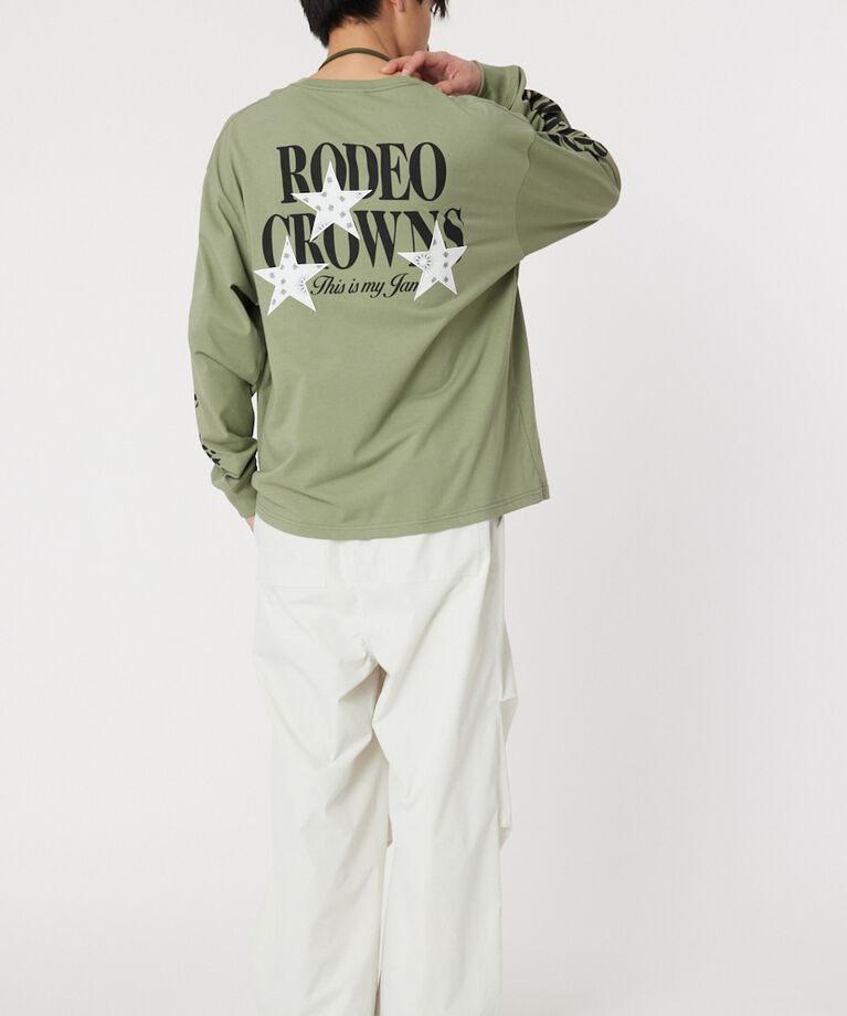 RODEO CROWNS「メンズバンダナスターアップリケL/S Tシャツ」|Tシャツ・カットソー|