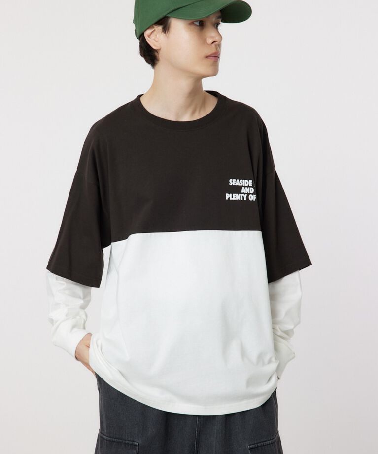 RODEO CROWNS「バイカラーL/S Tシャツ」|Tシャツ・カットソー|BLK