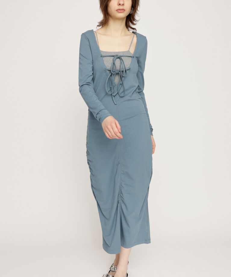 SLY「SHIRRING RIBBON 2WAY ワンピース」|ワンピース|