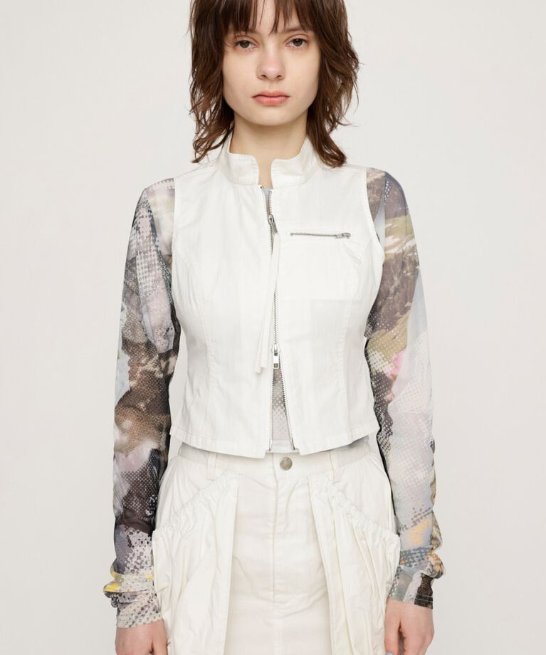 SLY「HIGH NECKED COMPACT ベスト」|タンクトップ|O/WHT1