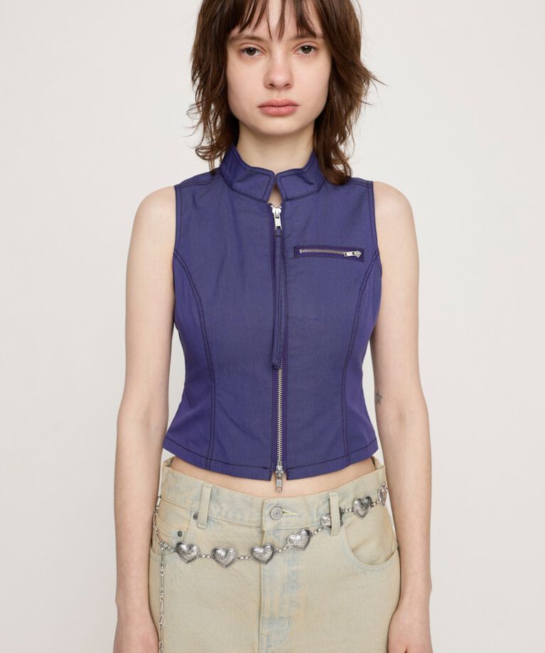 SLY「HIGH NECKED COMPACT ベスト」|タンクトップ|