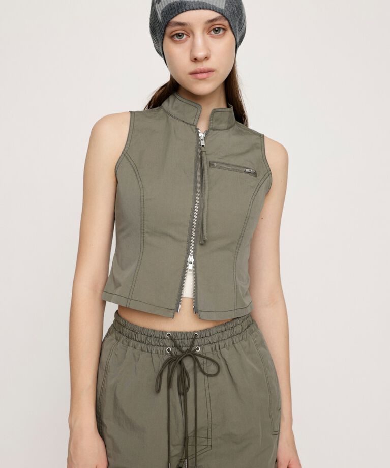 SLY「HIGH NECKED COMPACT ベスト」|タンクトップ|