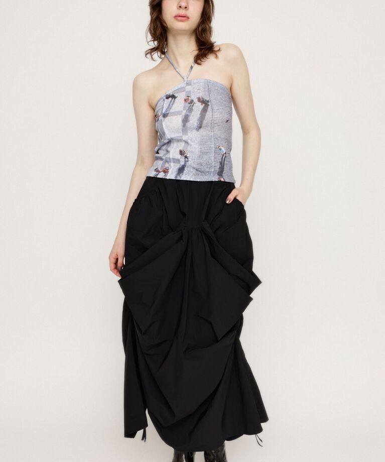 SLY「FLOWING DRAPE 3D スカート」|スカート|BLK