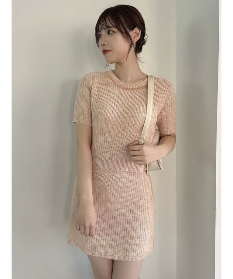 dazzlin「【WEB限定】ファンシーカラーニットミニスカート」|スカート|ピンク