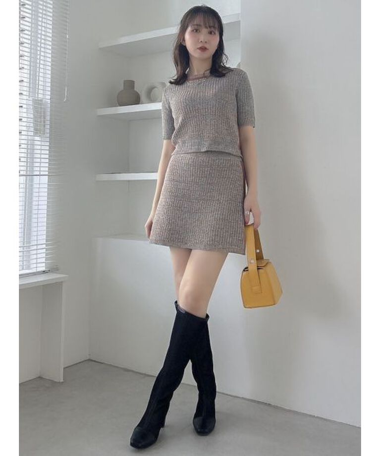 dazzlin「【WEB限定】ファンシーカラーニットミニスカート」|スカート|