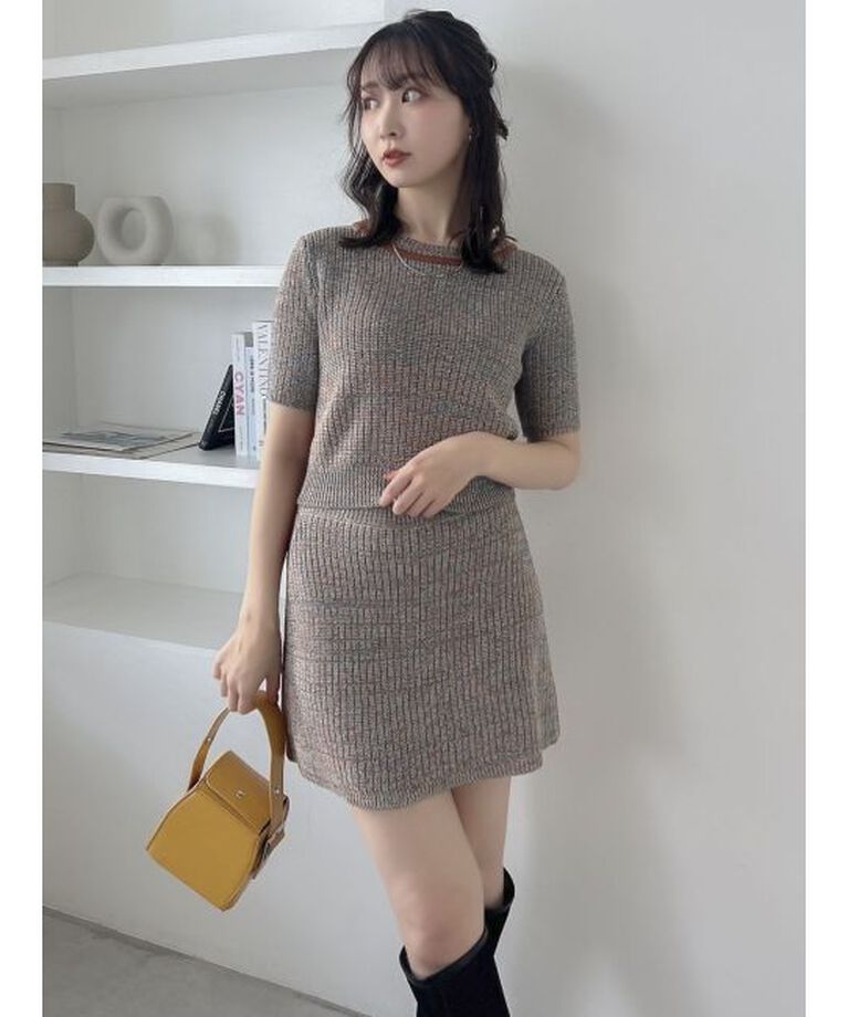 dazzlin「【WEB限定】ファンシーカラーニットミニスカート」|スカート|