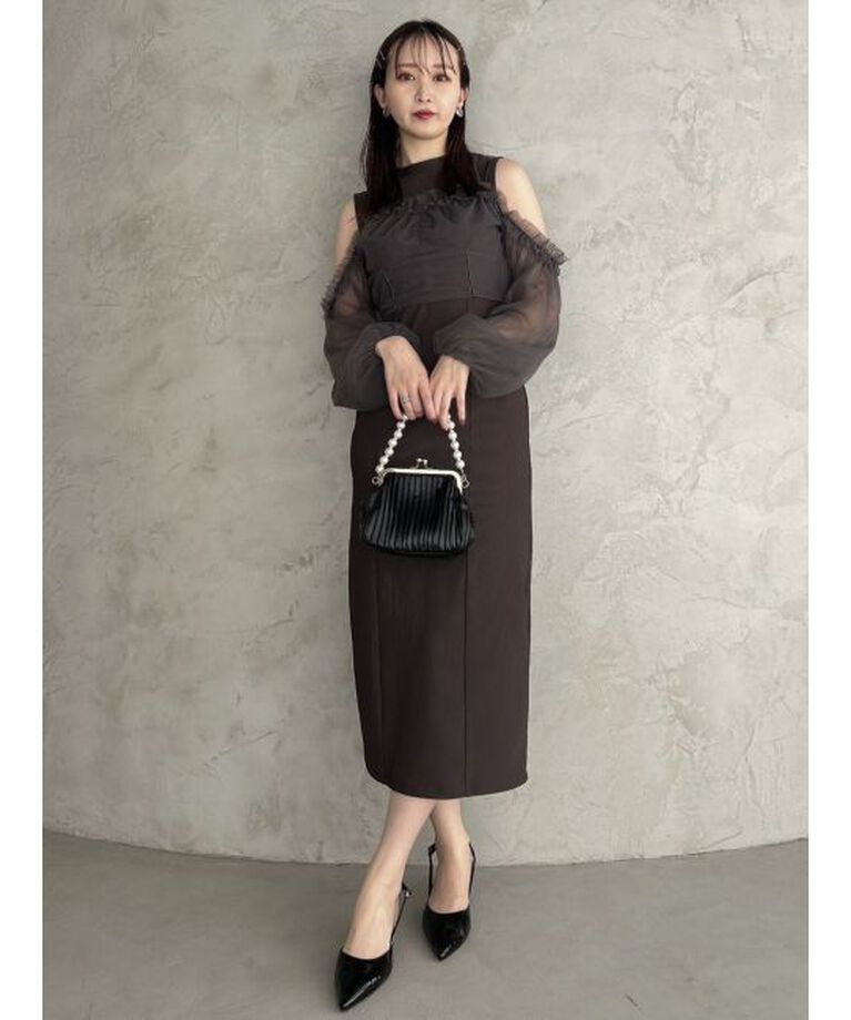 dazzlin「コルセットチュールビスチェ付カットワンピース」|ワンピース|