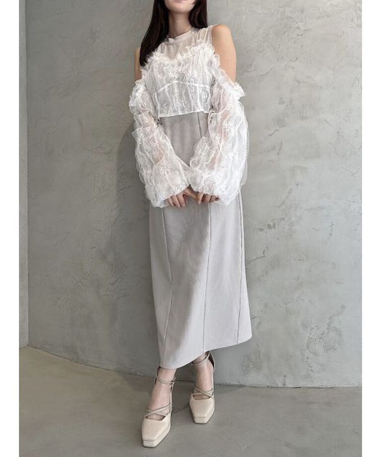 dazzlin「コルセットチュールビスチェ付カットワンピース」|ワンピース|
