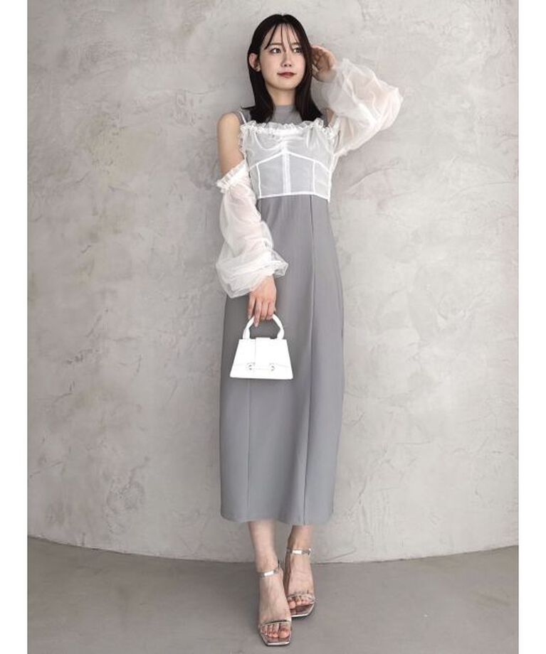 dazzlin「コルセットチュールビスチェ付カットワンピース」|ワンピース|