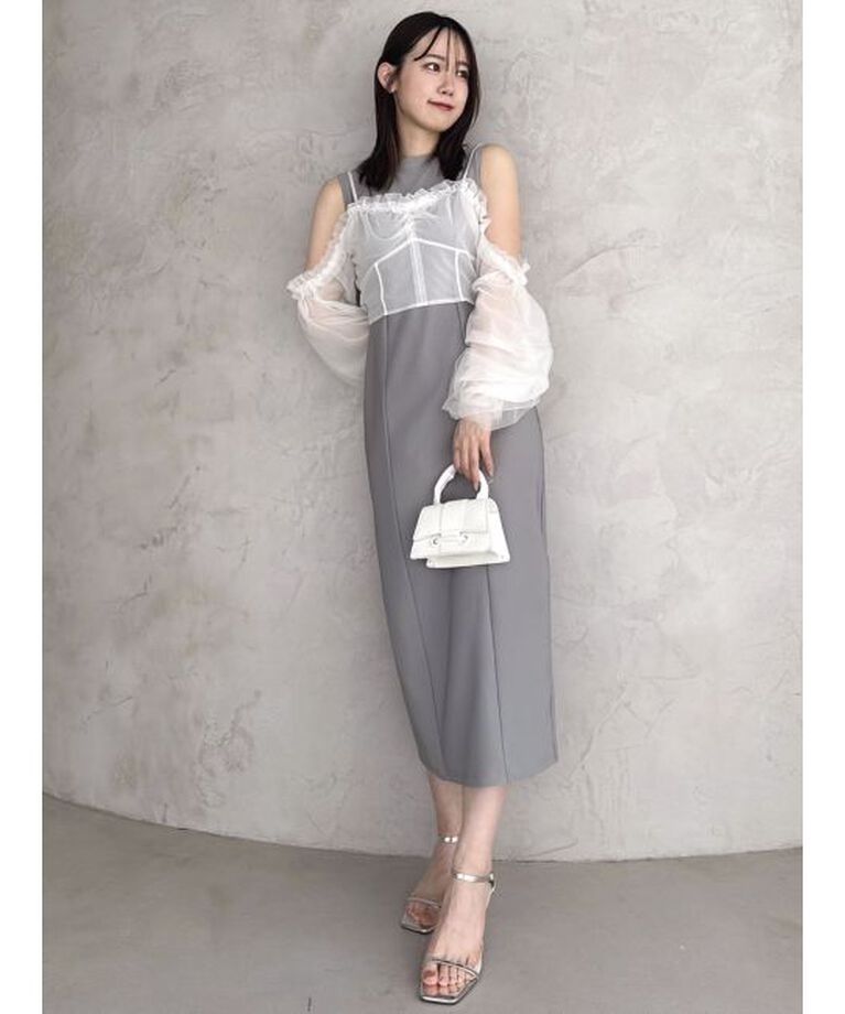 dazzlin「コルセットチュールビスチェ付カットワンピース」|ワンピース|