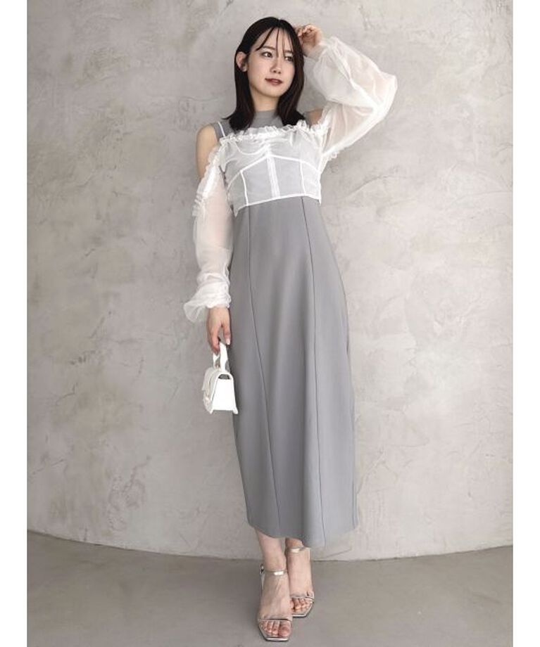 dazzlin「コルセットチュールビスチェ付カットワンピース」|ワンピース|
