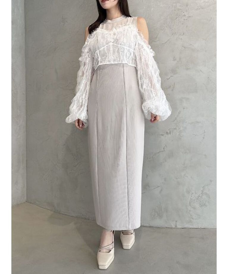 dazzlin「コルセットチュールビスチェ付カットワンピース」|ワンピース|