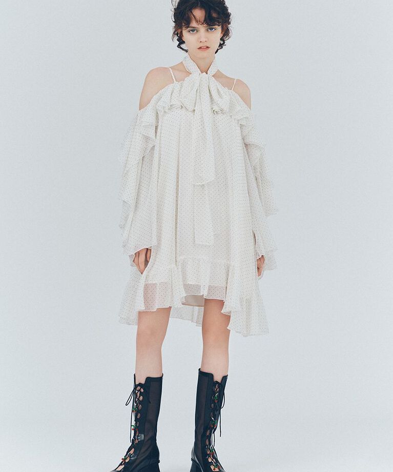 FURFUR「レースアップメッシュブーツ」|ロングブーツ|