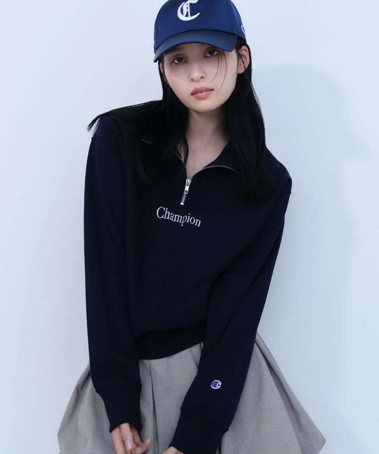 FRAY I.D「【Champion】リバースウィーブハーフジッププルオーバー」|スウェット・ジャージ|