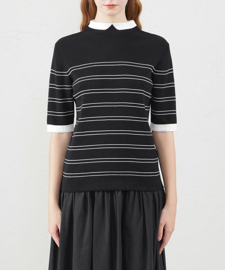 MACKINTOSH PHILOSOPHY「Cleric Collar Knit半袖」|ニット・セーター|