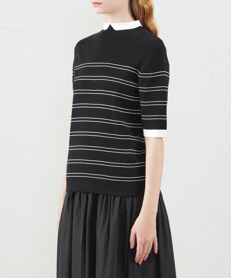 MACKINTOSH PHILOSOPHY「Cleric Collar Knit半袖」|ニット・セーター|