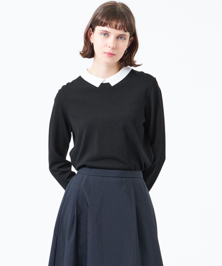 MACKINTOSH PHILOSOPHY「【Bicolor Knit Polo（バイカラーニットポロ）】」|ニット・セーター|ブラック