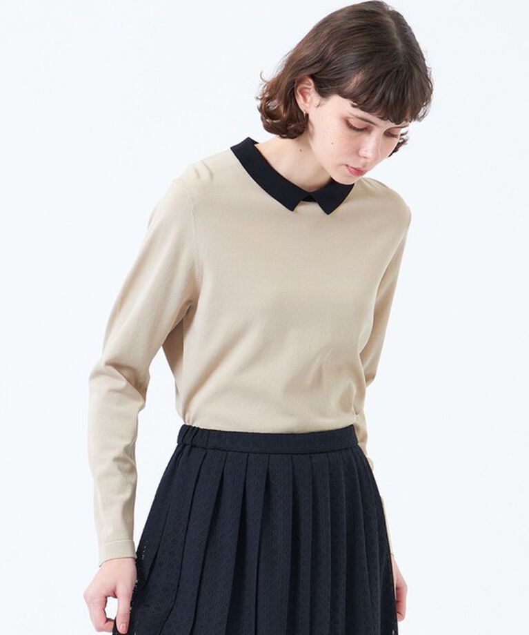 MACKINTOSH PHILOSOPHY「【Bicolor Knit Polo（バイカラーニットポロ）】」|ニット・セーター|ベージュ