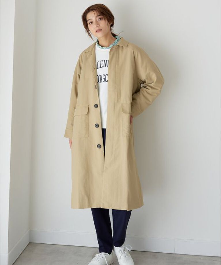Lbc with Life「ナイロンワッシャーステンカラーコート」|その他|ベージュ
