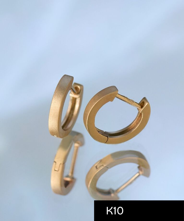 JUPITER「【K10】ストレートフープピアス/ユニセックス/マットゴールド」|ピアス|ゴールド