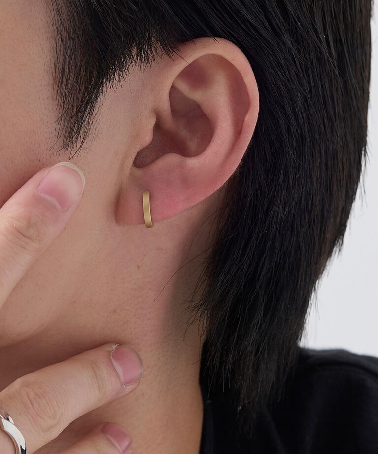 JUPITER「【K10】ストレートフープピアス/ユニセックス/マットゴールド」|ピアス|