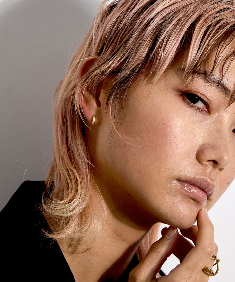 JUPITER「【K10】ストレートフープピアス/ユニセックス/マットゴールド」|ピアス|
