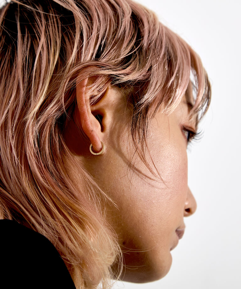 JUPITER「【K10】ストレートフープピアス/ユニセックス/マットゴールド」|ピアス|