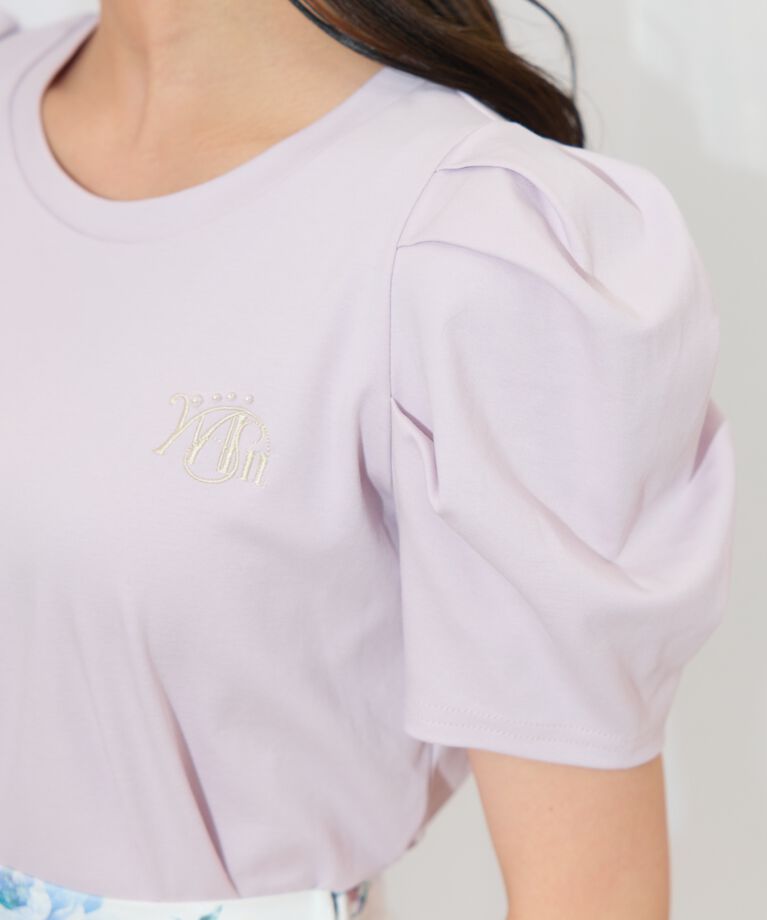 WILLSELECTION「タックスリーブロゴ刺繍トップス」|Tシャツ・カットソー|