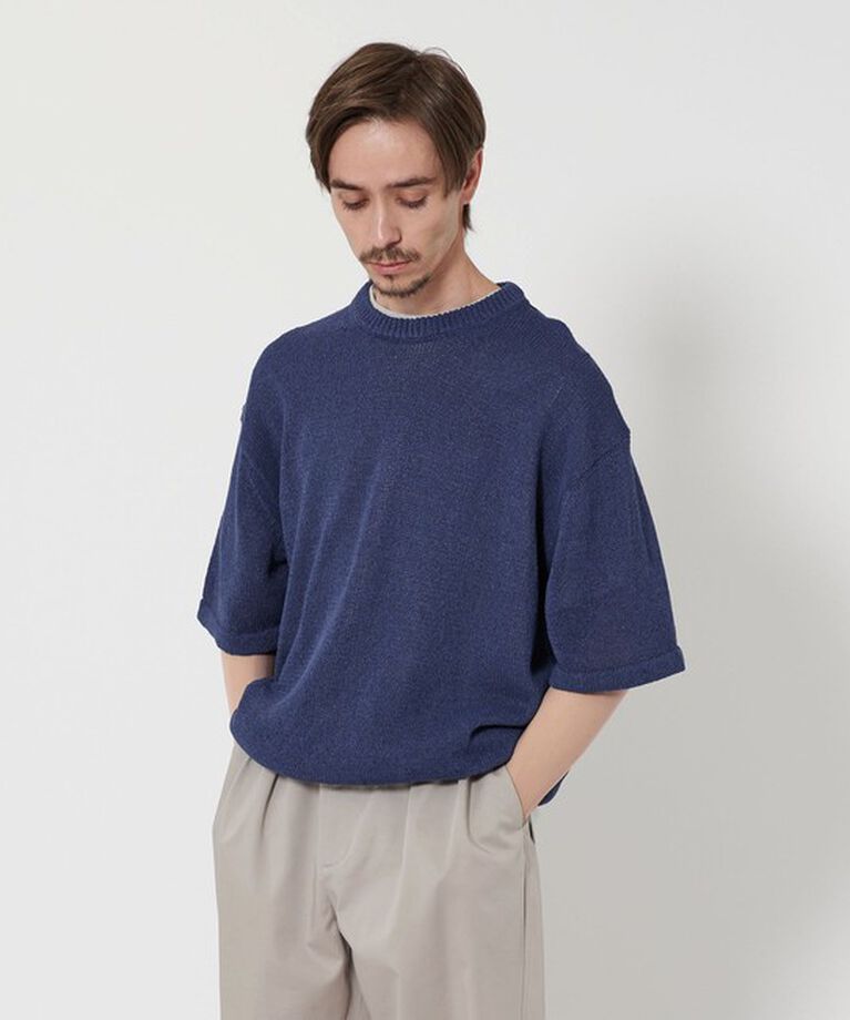 BEAUTY&YOUTH UNITED ARROWS「ペーパーヤーン クルーネック ショートスリーブ ニット」|ニット・セーター|