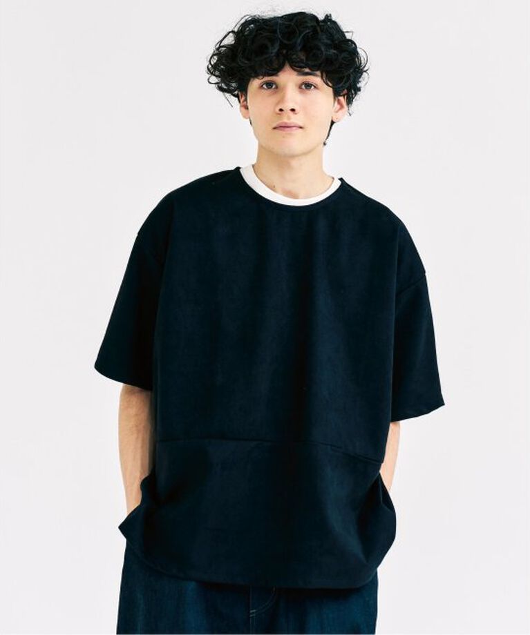 417 EDIFICE「フェイクスウェード Tシャツ」|Tシャツ・カットソー|ブラック