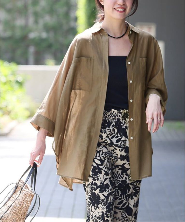 JOURNAL STANDARD relume「シアーコットンドルマンシャツ」|シャツ・ブラウス|カーキ