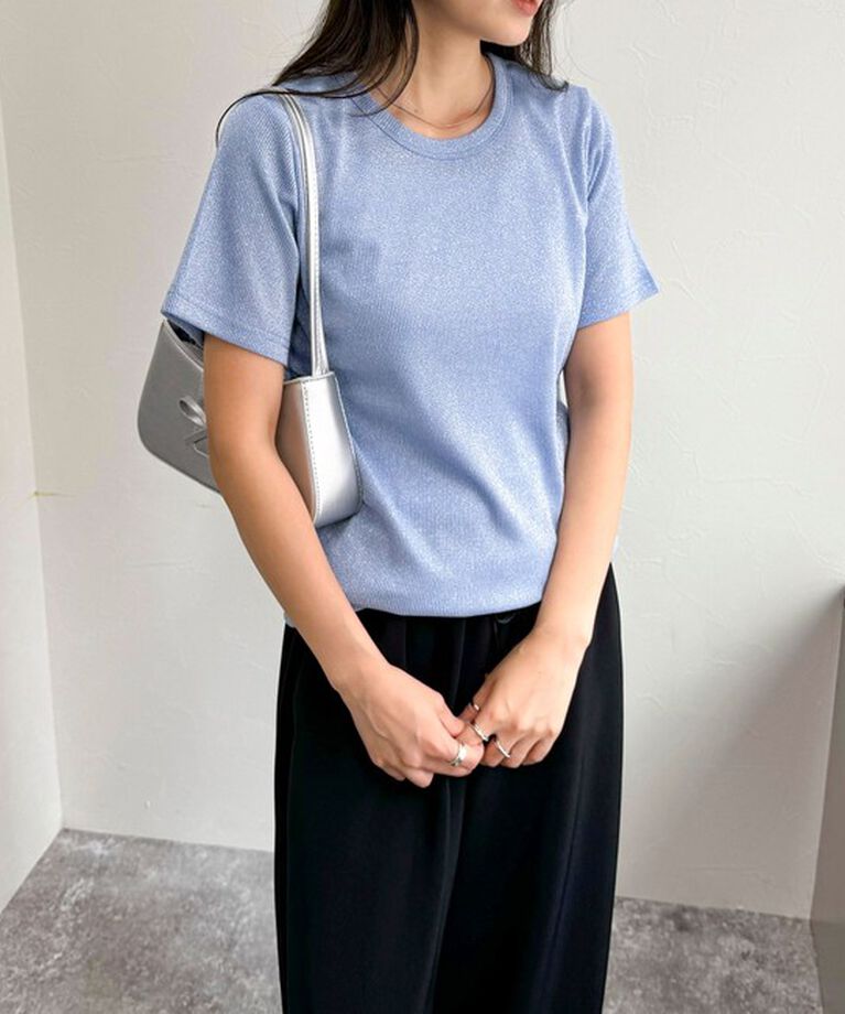 fredy emue「ラメテレコTシャツ」|Tシャツ・カットソー|